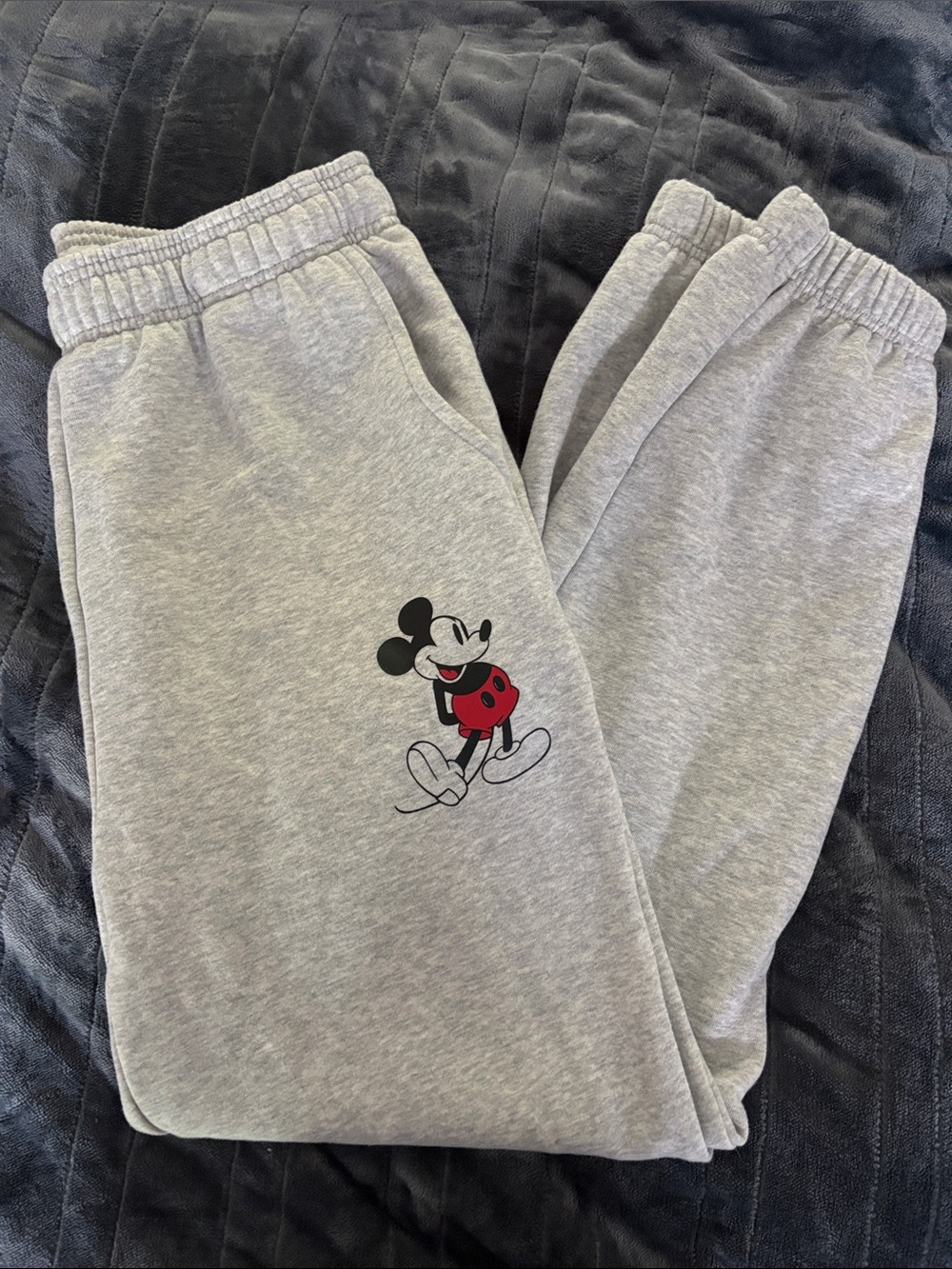 Disney Gray Sweatpants with Red & Black Mickey Graphic